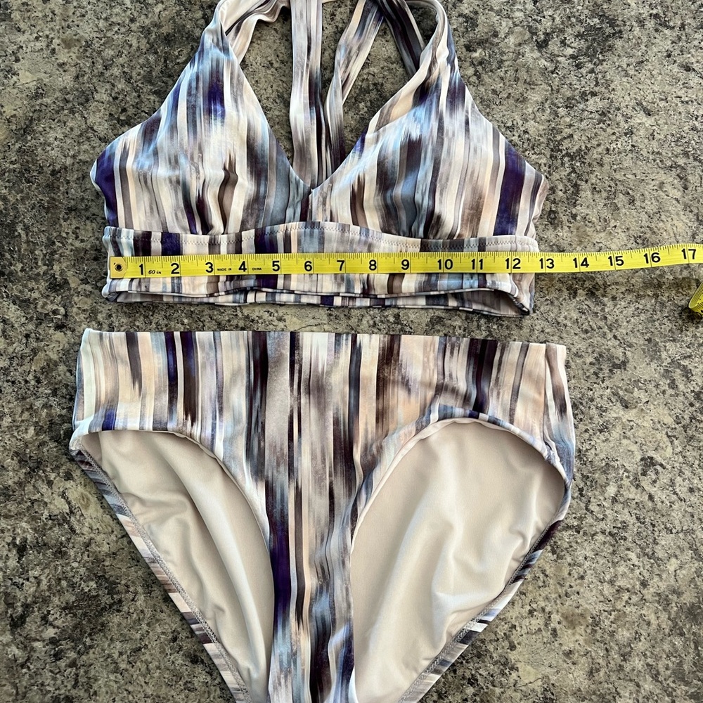 Athleta White and blue bikini